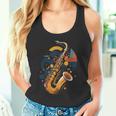 抽象音楽家 ジャズ サックス プレーヤー カラフル タンクトップ