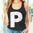 文字p 大文字 アルファベット モノグラム イニシャル タンクトップ