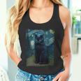 星月夜 ヴィンセント・ヴァン・ゴッホ 黒猫 レトロ絵画 猫 長袖tシャツ タンクトップ