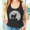 月と犬のシルエット ポンポメラニアン タンクトップ