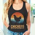 朝ごはんを食べるペット、ニワトリ タンクトップ