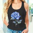 美しいブルーローズフローラルブルーフラワー タンクトップ