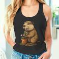 自然からインスピレーションを得た衣装愛好家のための鉢植え付き楽しいビーバー タンクトップ