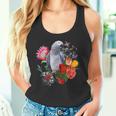 花と蝶とヨウム タンクトップ