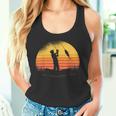 釣り人日没漁師釣り竿 タンクトップ