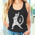 陽気な猫 太極拳ポーズ 格闘技 陰陽バランス タンクトップ