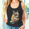 面白い フレンチブルドッグ スケートボード スケーター 犬 イングリッシュドッグ タンクトップ