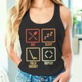 食べる寝るフィールドホッケーの繰り返し タンクトップ