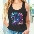 馬愛好家のための鮮やかな馬のファンタジー タンクトップ