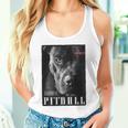 Backprint 野生の犬ピットブルテリアのポートレートブルドッグのバックプリントピットブル タンクトップ