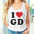 I Heart Gd Initials I Love GD First And Last Name G D タンクトップ