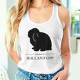 Holland Lop Rabbitブラックシルエット タンクトップ