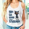Katze Bin Da 'T Losgehen ファニーステートメントキャット タンクトップ