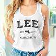 Lee Massachusetts Ma ビンテージ スポーツ デザイン ブラックプリント タンクトップ