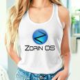 Linux Zorin Os タグラインとロゴ入り オープンソースos タンクトップ