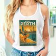 Perth Australia – ビンテージ旅行ポスタースタイル 長袖tシャツ タンクトップ