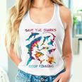 Stop Finning ジンベエザメ シュモクザメサメの種類タイダイ 長袖tシャツ タンクトップ