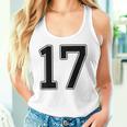 【バックプリント・背中側】17 数字 背番号 ユニフォーム ナンバー【ブラック／黒の文字】スポーツ 野球 サッカー 部活 タンクトップ