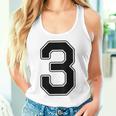 【バックプリント・背中側】3 数字 背番号 ユニフォーム ナンバー【ブラック／黒の文字】スポーツ 野球 サッカー 部活 タンクトップ