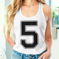 【バックプリント・背中側】5 数字 背番号 ユニフォーム ナンバー【ブラック／黒の文字】スポーツ 野球 サッカー 部活 タンクトップ
