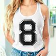 【バックプリント・背中側】8 数字 背番号 ユニフォーム ナンバー【ブラック／黒 の文字】スポーツ 練習着 部活 タンクトップ