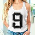 【バックプリント・背中側】9 数字 背番号 ユニフォーム ナンバー【ブラック／黒 の文字】スポーツ 練習着 部活 タンクトップ