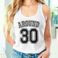 【バックプリント・背中側】Around 30 アラサー（三十歳 30才）ユニフォーム風 30代 誕生日プレゼント 面白 タンクトップ