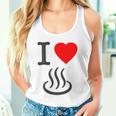 【バックプリント・背中側】アイラブ・温泉 マーク お風呂 銭湯 記号 お土産 旅行 ハート スタッフ 面白い タンクトップ