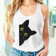 【覗くネコ】黒猫 にゃんこ 猫好き 猫 可愛い ネコ 子猫 ネコ好き 面白い 変な 遊び心 ネタ ウケ狙い おもしろ タンクトップ