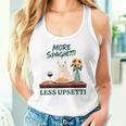 より多くのスパゲッティ、より少ないアップセッティ、イタリア料理 猫愛好家 タンクトップ