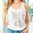 エレキギターを弾く猫 面白いキャットロッカー ロックショー 長袖tシャツ タンクトップ