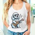 ギターを弾く犬 マルチーズプードル 面白い落書き タンクトップ