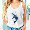 クジラ 水彩 海洋 動物 海の生物 青くじら デザイン タンクトップ