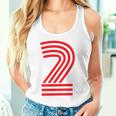 クールなレトロなレタリングジャージ、背番号2 Two Dos タンクトップ