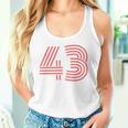 クールなレトロなレタリングジャージ、背番号43 Fourtythree タンクトップ