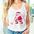 ゴルフをする面白い醜いクリスマスサンタ。 タンクトップ