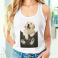 ゴールデンレトリバー ポケットに入った子犬 長袖tシャツ タンクトップ