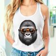 サングラスをかけたクールなゴリラグラフィックアート 長袖tシャツ タンクトップ