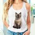 シャム猫 美人 雄大なシャム猫 ラブリーシャム猫 タンクトップ