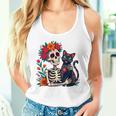 スケルトン ハグ 猫 シュガー スカル Día Los Muertos ハロウィン タンクトップ