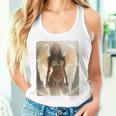 セクシーガールグラフィックtシャツ セクシーなブルネットエンジェルピンナップバックプリント タンクトップ