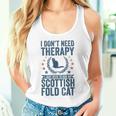 セラピーは要らない、スコティッシュ・フォールドの猫を抱きしめて タンクトップ