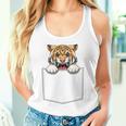 タイガー ポケットに入ったトラ 覗き見虎 長袖tシャツ タンクトップ