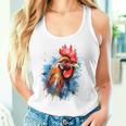 ニワトリ 動物 絵画 グラフィック 抽象 カラフル チキン タンクトップ