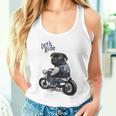 バイクに乗る面白いパグ犬レッツライド タンクトップ