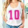 ピンク色背番号 10 チーム短大スポーツピンク色背番号付きユニフォーム タンクトップ