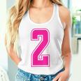ピンク色背番号 2 チーム短大スポーツピンク色背番号付きユニフォーム タンクトップ