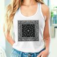 ホワイトブラックバンダナプリントtシャツ ペイズリー柄 タンクトップ