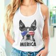 ボストン・テリア 7月4日 メリカ メンズ レディース アメリカ国旗 タンクトップ
