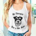 ミニチュアシュナウザー 私のセラピストは鼻が濡れています タンクトップ